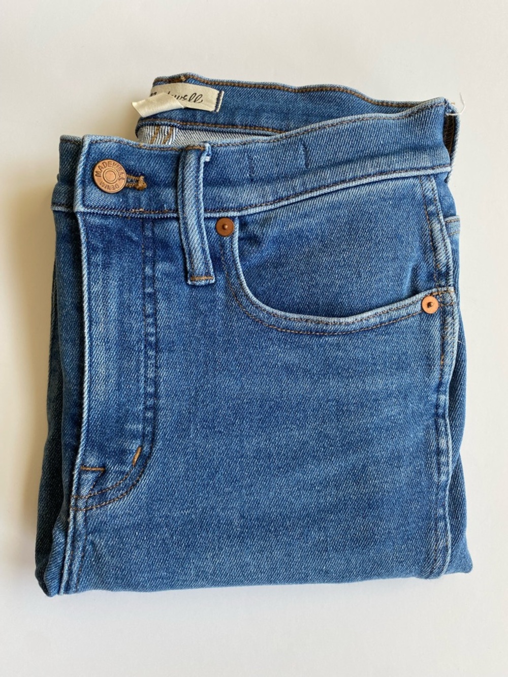 Madewell Stovepipe High-rise jeans Size 25 Blue Denim wash Excellent condition - Picture 3 of 9